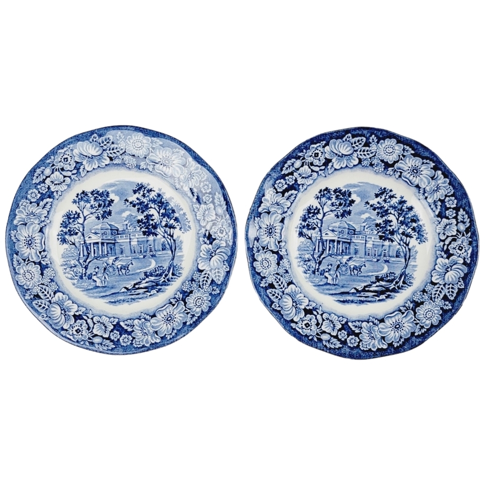Liberty Blue Historic Colonial Scenes Saucer 5.5" Set of 2 - Monticello